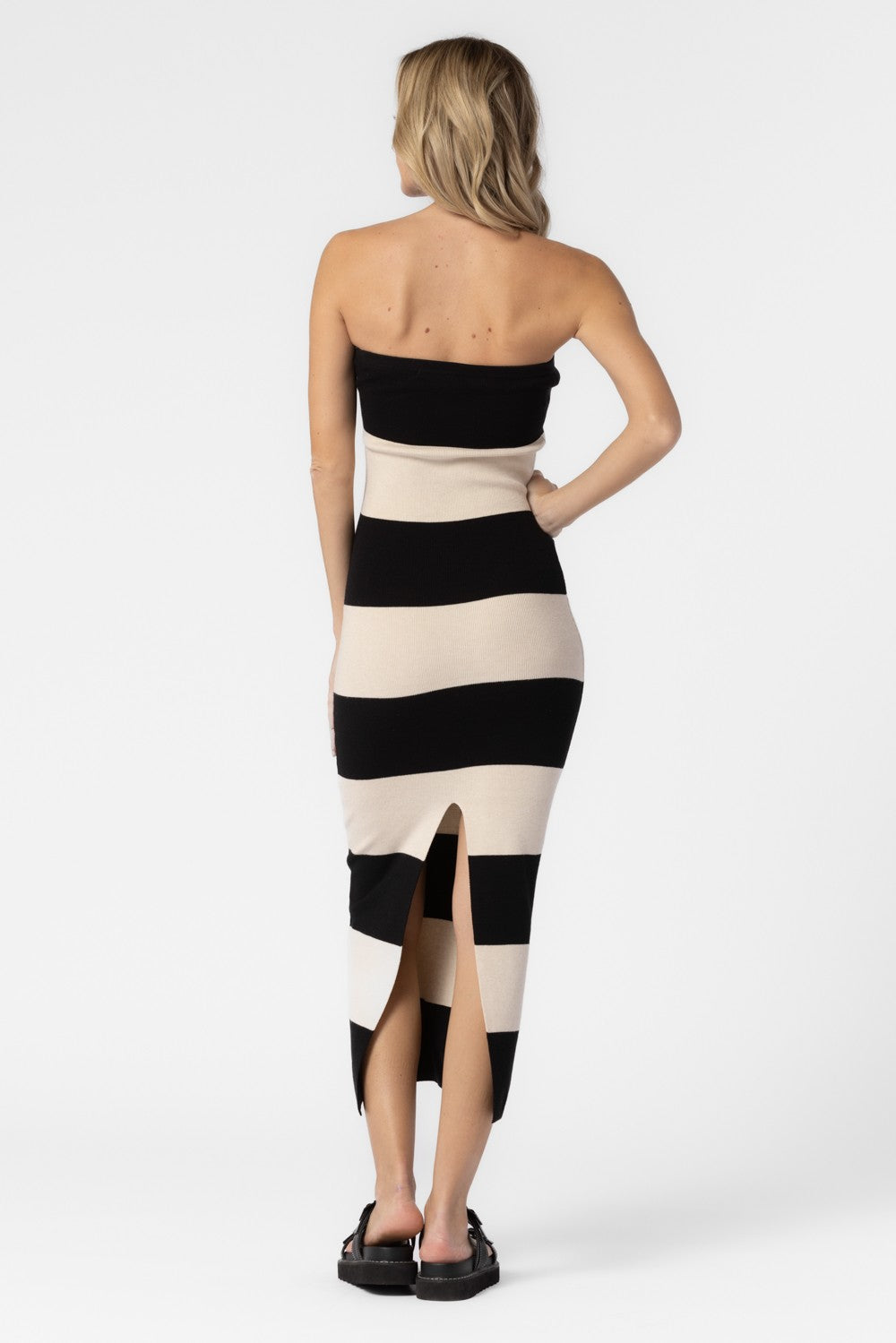 Striped Strapless Knit Tube Dress