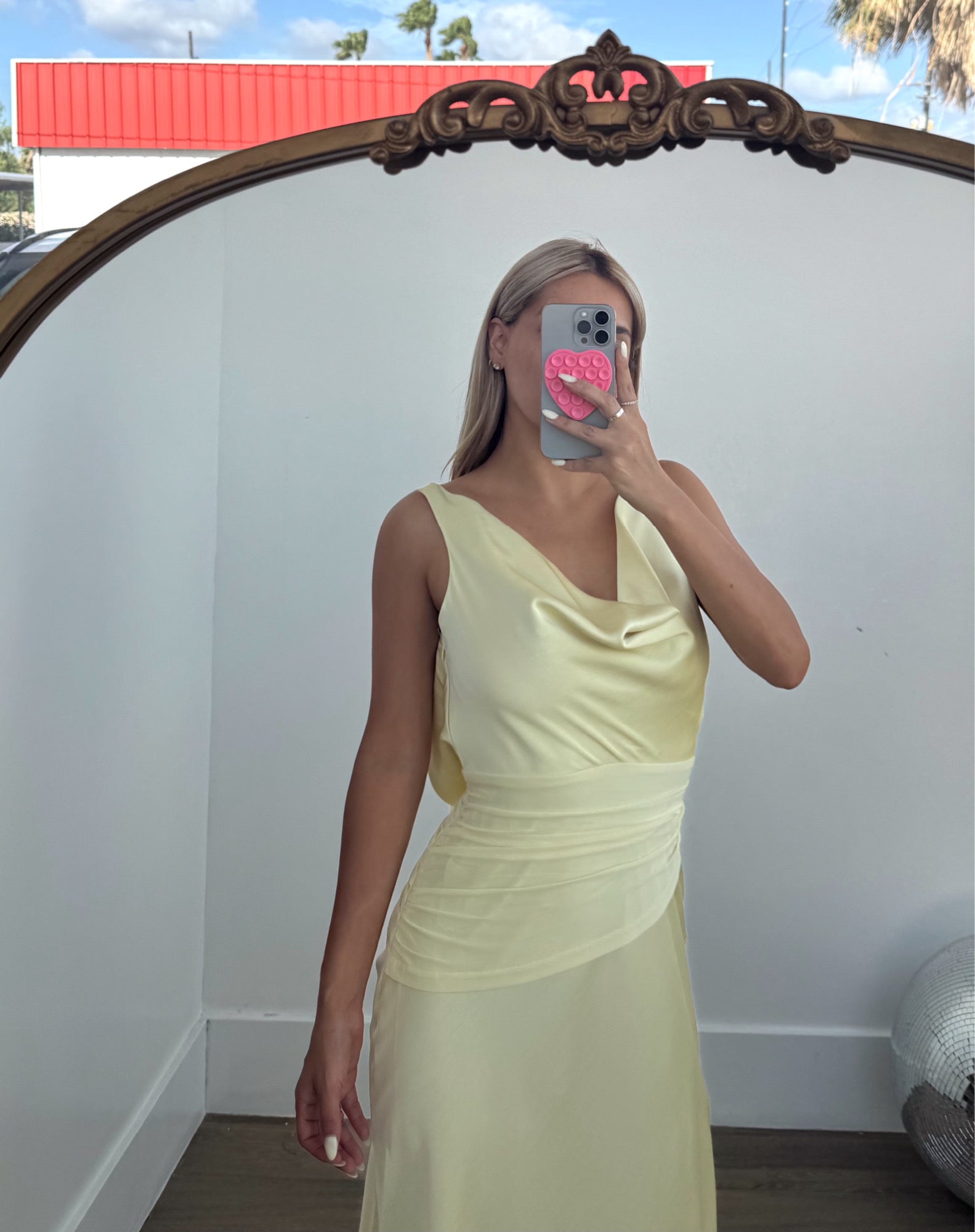 Elegant Cowl Neck Satin Maxi Dress - Sleeveless with Open Back