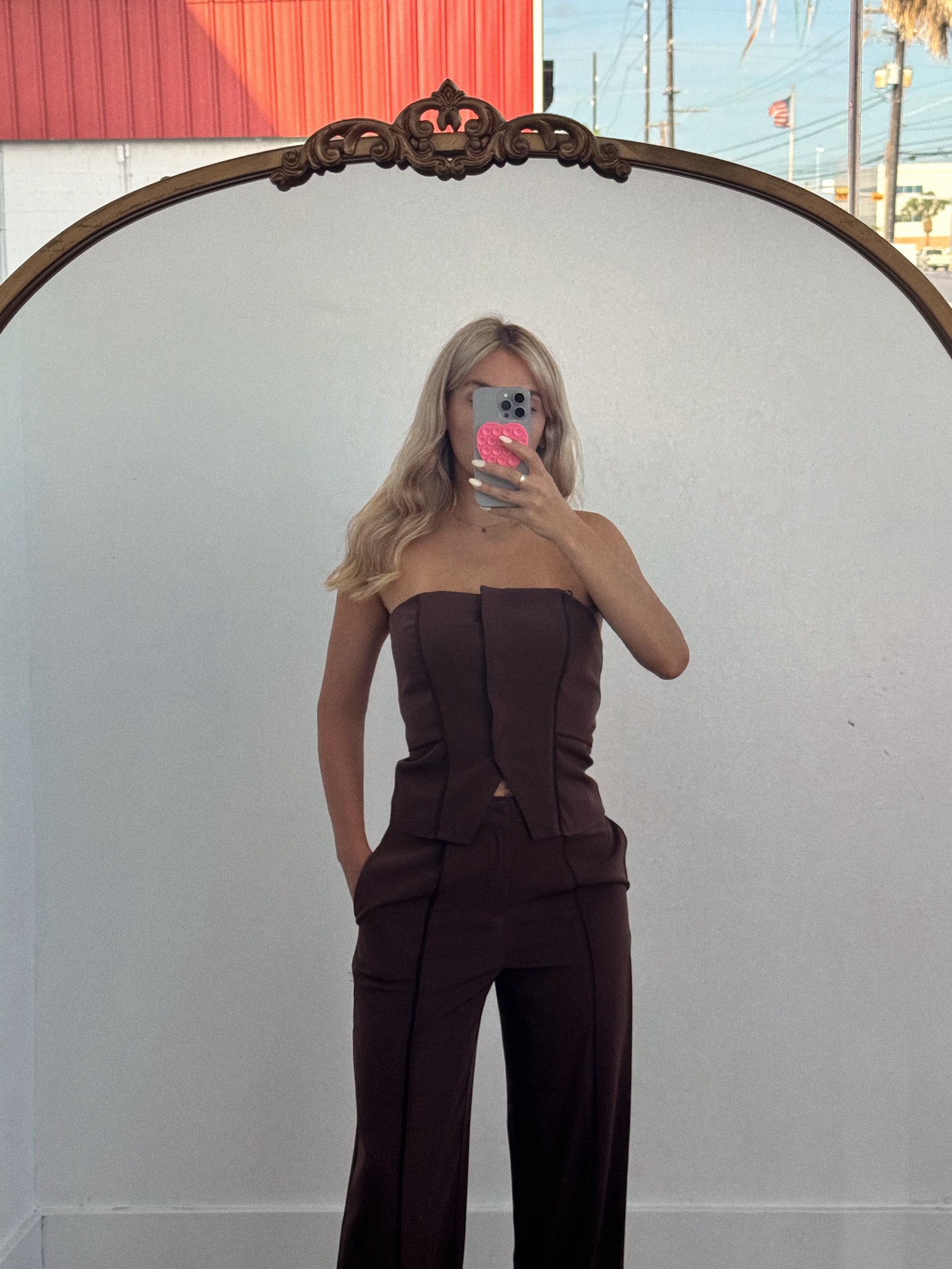 Exclusive High Waisted Piping Seams Front Dress Pants - Maa Boutique Exclusive High Waisted Piping Seams Front Dress Pants - Maa Boutique