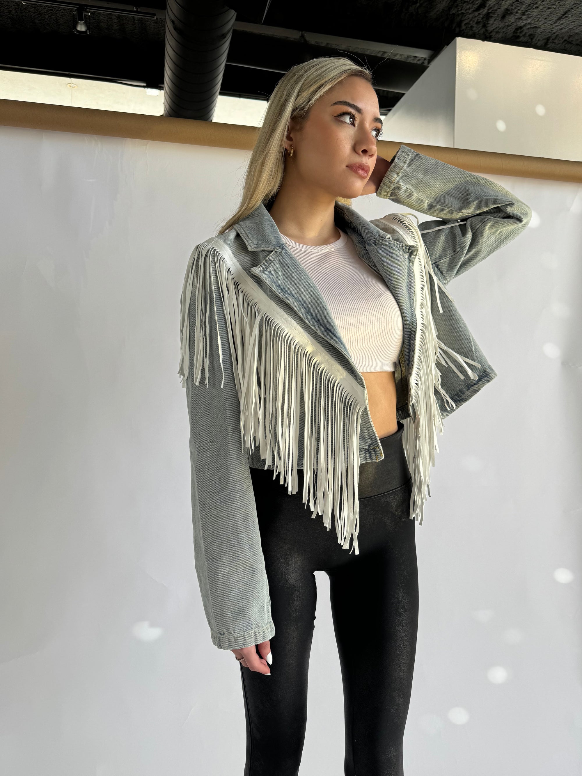 Denim Fringe Jacket