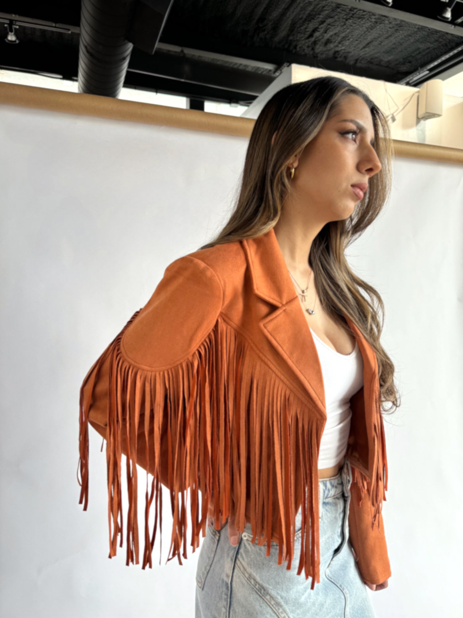 Premium Vegan Fringed Suede Jacket