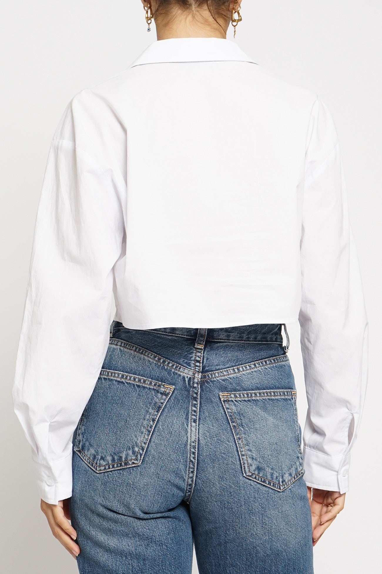 Solid Poplin Cropped Shirt