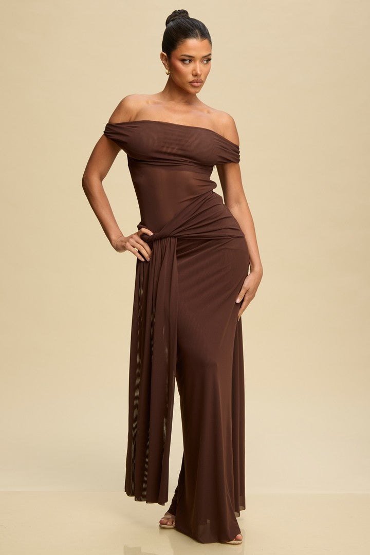 Exclusive Mesh Drape Twist Maxi Dress - Ultimate Elegance & Comfort - Maa Boutique Exclusive Mesh Drape Twist Maxi Dress - Ultimate Elegance & Comfort - Maa Boutique